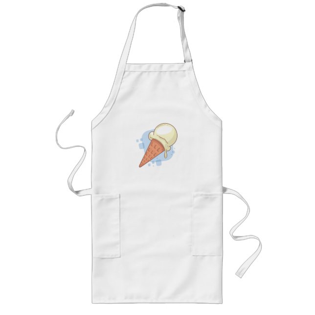 Cool Vanilla Ice Cream Design Long Apron (Front)