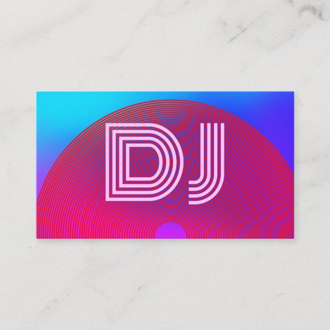 Cool Vaporwave Blue Pink Purple Music DJ Business Card (Front)
