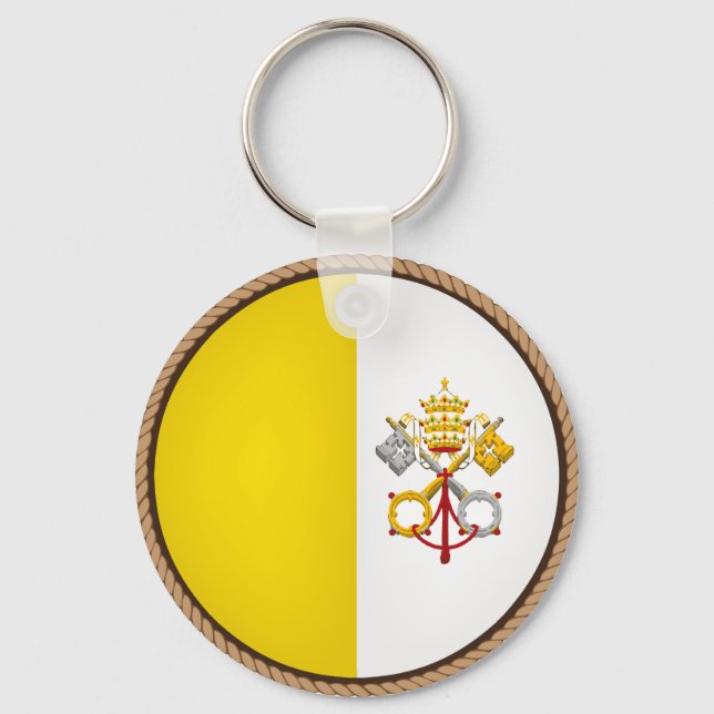 Cool Vatican City Flag Seal Key Ring (Front)