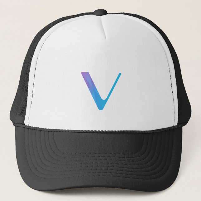 Cool VeChain Cryptocurrency Coin Sign Trucker Hat (Front)