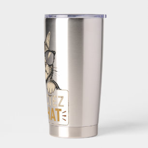 Cool Vector Cat with Sunglasses – fun Insulated Tumbler