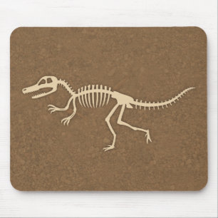 Cool Velociraptor Dinosaur Bones and Skeleton Mouse Mat