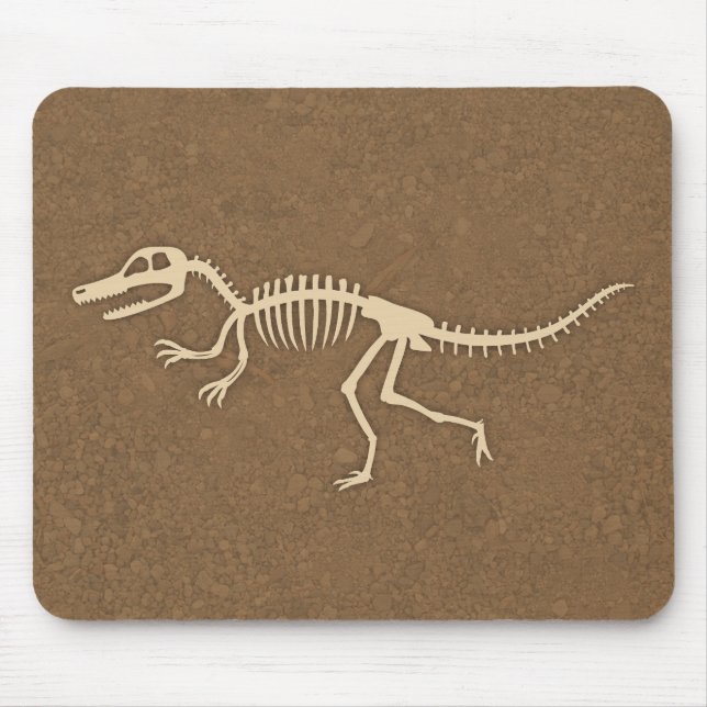 Cool Velociraptor Dinosaur Bones and Skeleton Mouse Mat (Front)