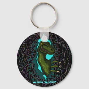 Cool velociraptor dinosaur keychain design