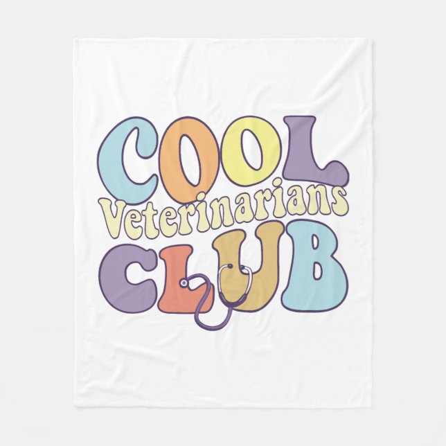 Cool Vet Club Veterinary Tech Practitioner Animal Fleece Blanket (Front)