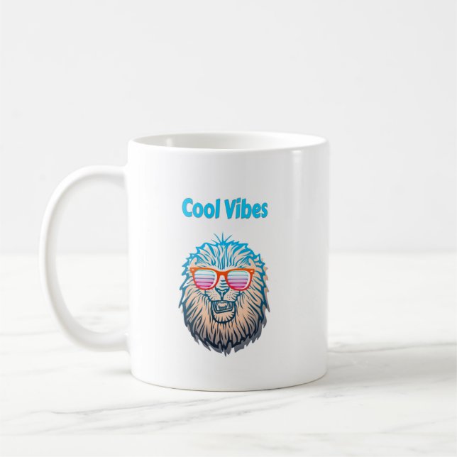 Cool Vibes Lion Coffee Mug (Left)