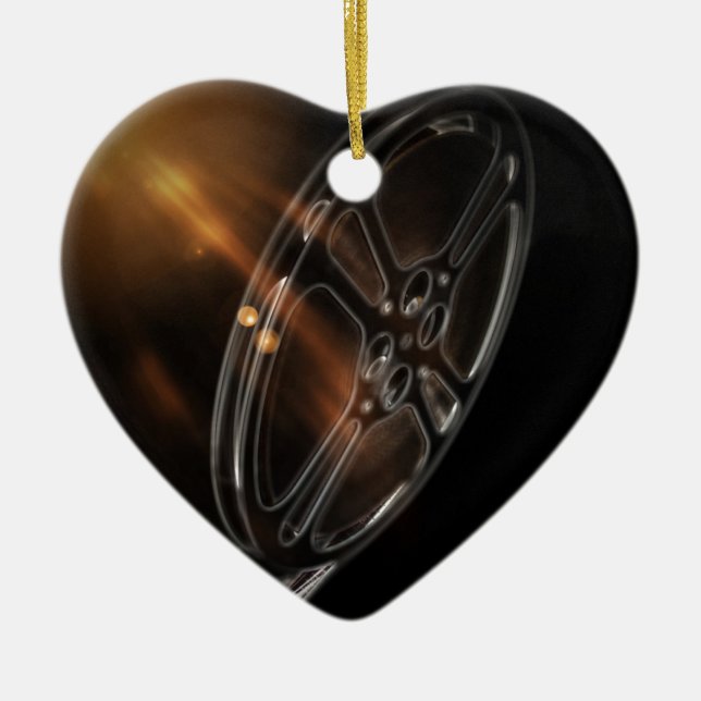 Cool Video Film Production Movie Reel Ceramic Tree Decoration (Front)