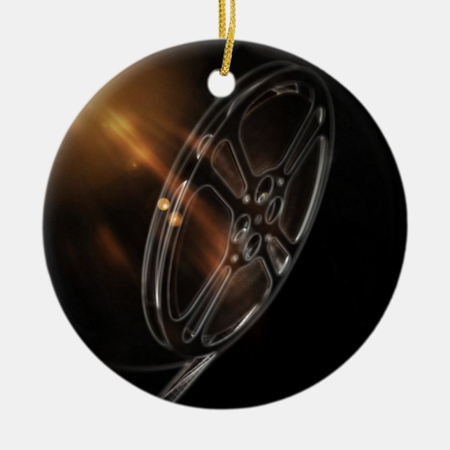 Cool Video Film Production Movie Reel Ceramic Tree Decoration (Front)
