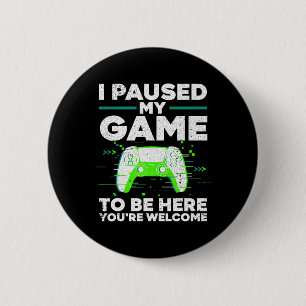 Cool Video Gamer For Men Boys Kids Game Paused Gam 6 Cm Round Badge