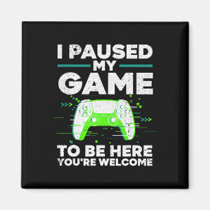 Cool Video Gamer For Men Boys Kids Game Paused Gam Magnet