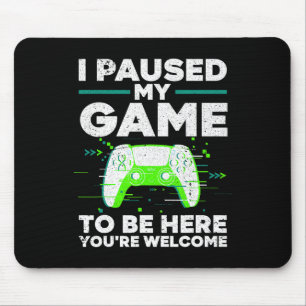 Cool Video Gamer For Men Boys Kids Game Paused Gam Mouse Mat