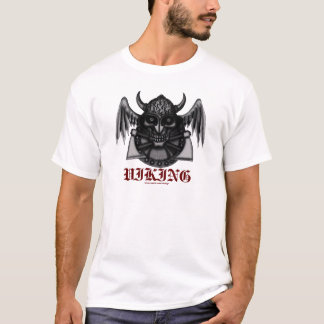 Cool viking skull with runes graphic art t-shirt
