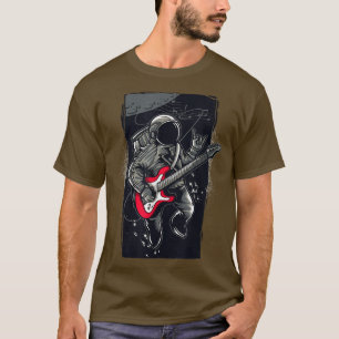Cool Vintage Astronaut with Electric Guitar in Spa T-Shirt