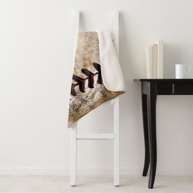Cool Vintage Baseball Fleece Blanket Sherpa Fleece (In Situ)