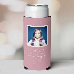 Cool Vintage Birthday Party Script Photo Seltzer Can Cooler