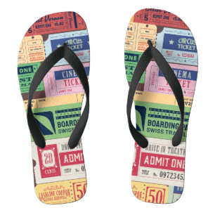 Cool vintage Cenima tickets  Flip Flops