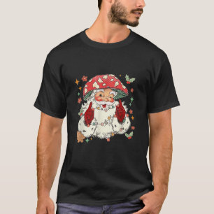 Cool Vintage Christmas Mushroom Santa Claus Face T-Shirt