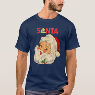 Cool Vintage Christmas Santa Claus Face T-Shirt