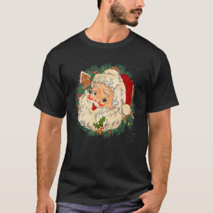 Cool Vintage Christmas Santa Claus Face Xmas Gitts T-Shirt