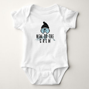 Cool Vintage Downhill Skiing Cute Skier Baby Bodysuit