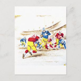 Cool Vintage Football Game Players Photo Image Postcard