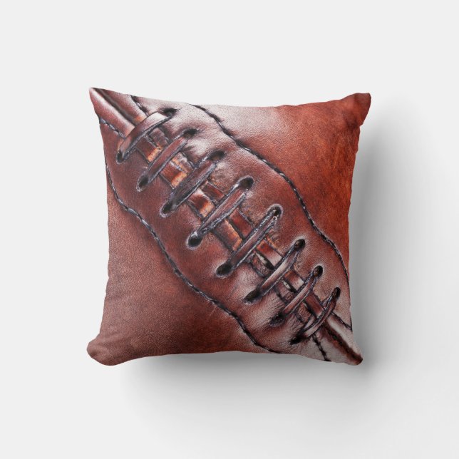 Cool Vintage Football Pillow with Close Up Laces (Front)