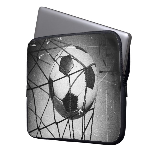 Cool Vintage Grunge Football in Goal Laptop Sleeve (Front Left)