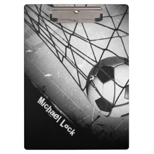 Cool Vintage Grunge Football in Goal Personalised Clipboard
