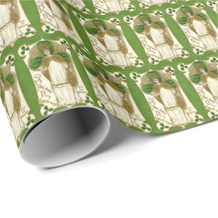 Cool Vintage Ireland tiled pattern Saint Patrick's Wrapping Paper
