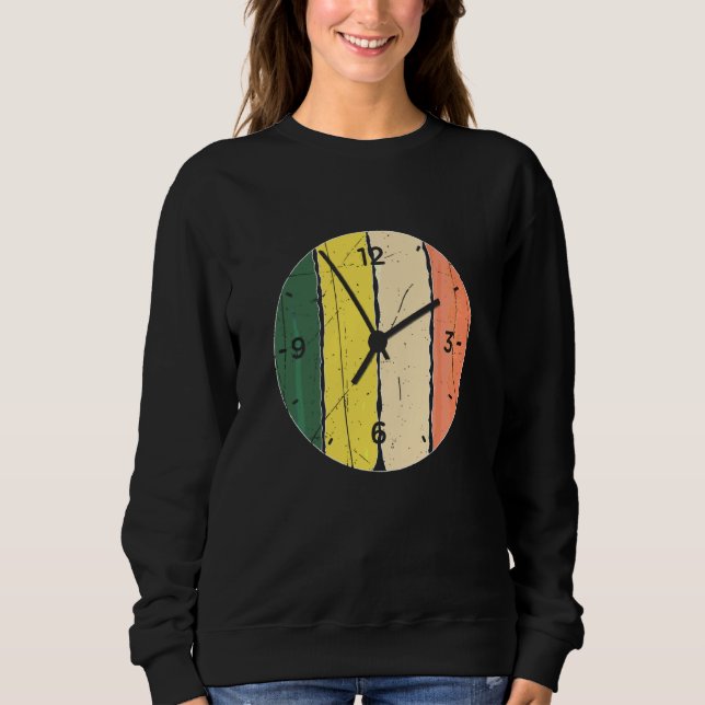 Cool Vintage Kitchen Clock Retro Clock Sweatshirt (Front)