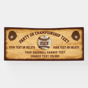 Cool Vintage look Baseball Banner Your Text Colour