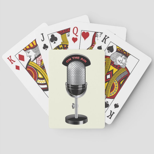 Cool Vintage Microphone Playing Cards (Back)