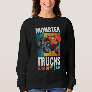 Cool Vintage Monster Truck Are My Jam Retro Sunset Sweatshirt