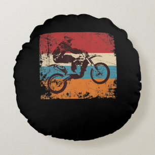 Cool Vintage Motocross Gift For Motorbike Lovers.p Round Cushion