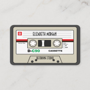 Cool Vintage Music Cassette Tape Business Card