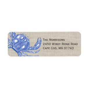 Cool Vintage Nautical Blue Crab Custom Beach