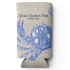 Cool Vintage Nautical Blue Crab Custom Beach