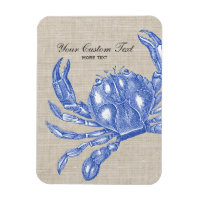 Cool Vintage Nautical Blue Crab Custom Beach
