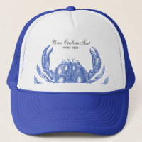 Cool Vintage Nautical Blue Crab Custom Beach