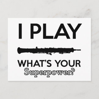 cool vintage oboe designs postcard