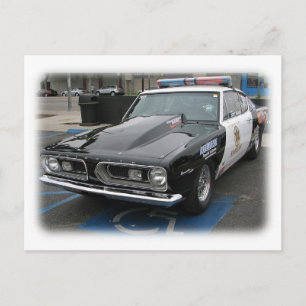 Cool Vintage Police Car Postcard! Postcard