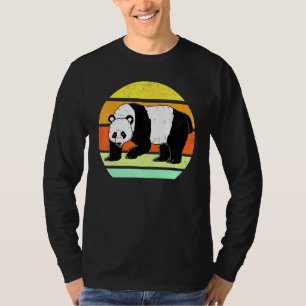 Cool Vintage Real Giant Panda Retro Sunset Bear T-Shirt