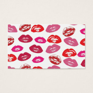 Cool vintage retro girly hot pink red glossy lips