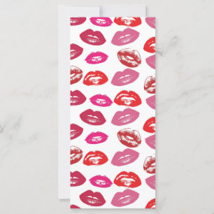 Cool vintage retro girly hot pink red glossy lips