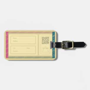 Cool vintage retro luggage tag, ticket-like design tag