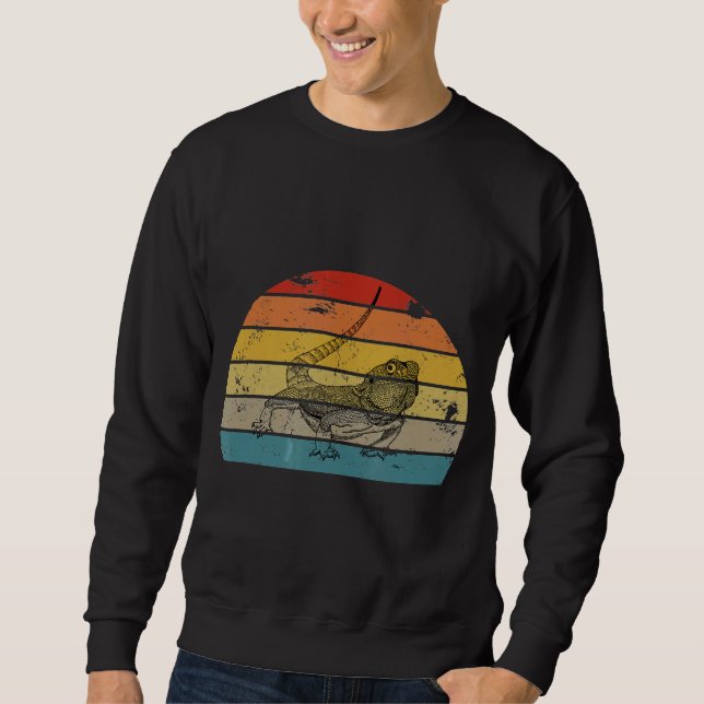 Cool Vintage Retro Sunset Bearded Dragon Sweatshirt (Front)