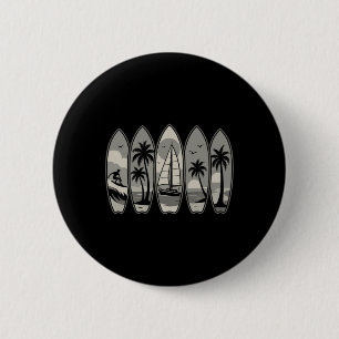 Cool Vintage Retro Surfing Surfboard Surfboarder S 6 Cm Round Badge