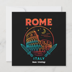Cool Vintage Roma Italia Colosseum Souvenirs Gift Invitation