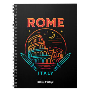 Cool Vintage Roma Italia Colosseum Souvenirs Gift Notebook