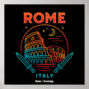 Cool Vintage Roma Italia Colosseum Souvenirs Gift Poster